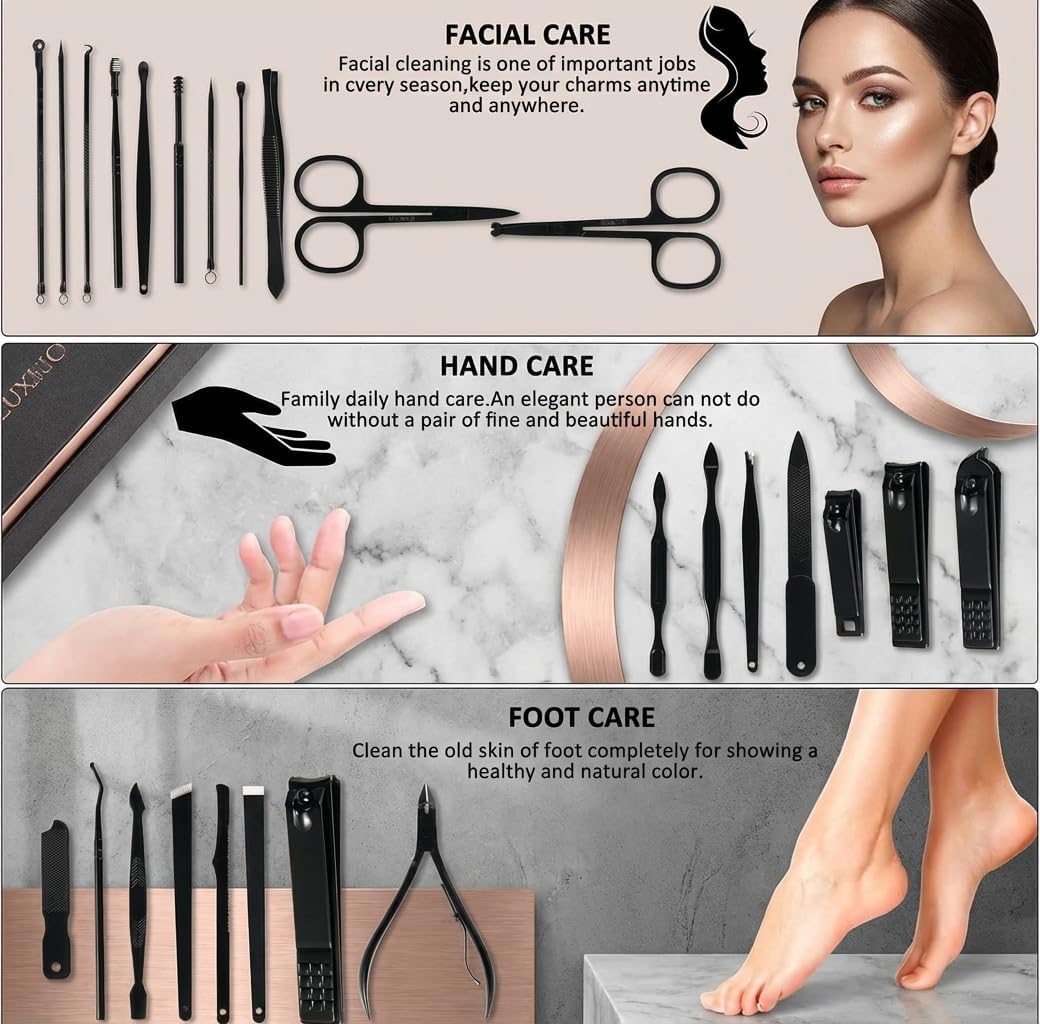 Manicure Set Professional Nail Clipper Kit-26 Pieces Stainless Steel M