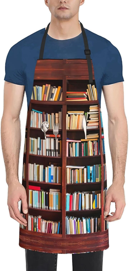 books print Waterproof apron with pocket adjustable cooking apron for adult kitchen bibs to bake
