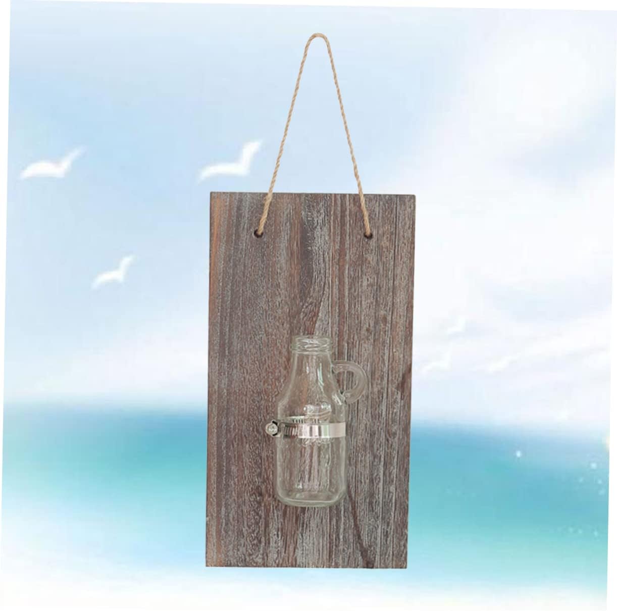 PRETYZOOM Vintage Wall Hanging Flower Pot Creative Wooden Board Hydrop