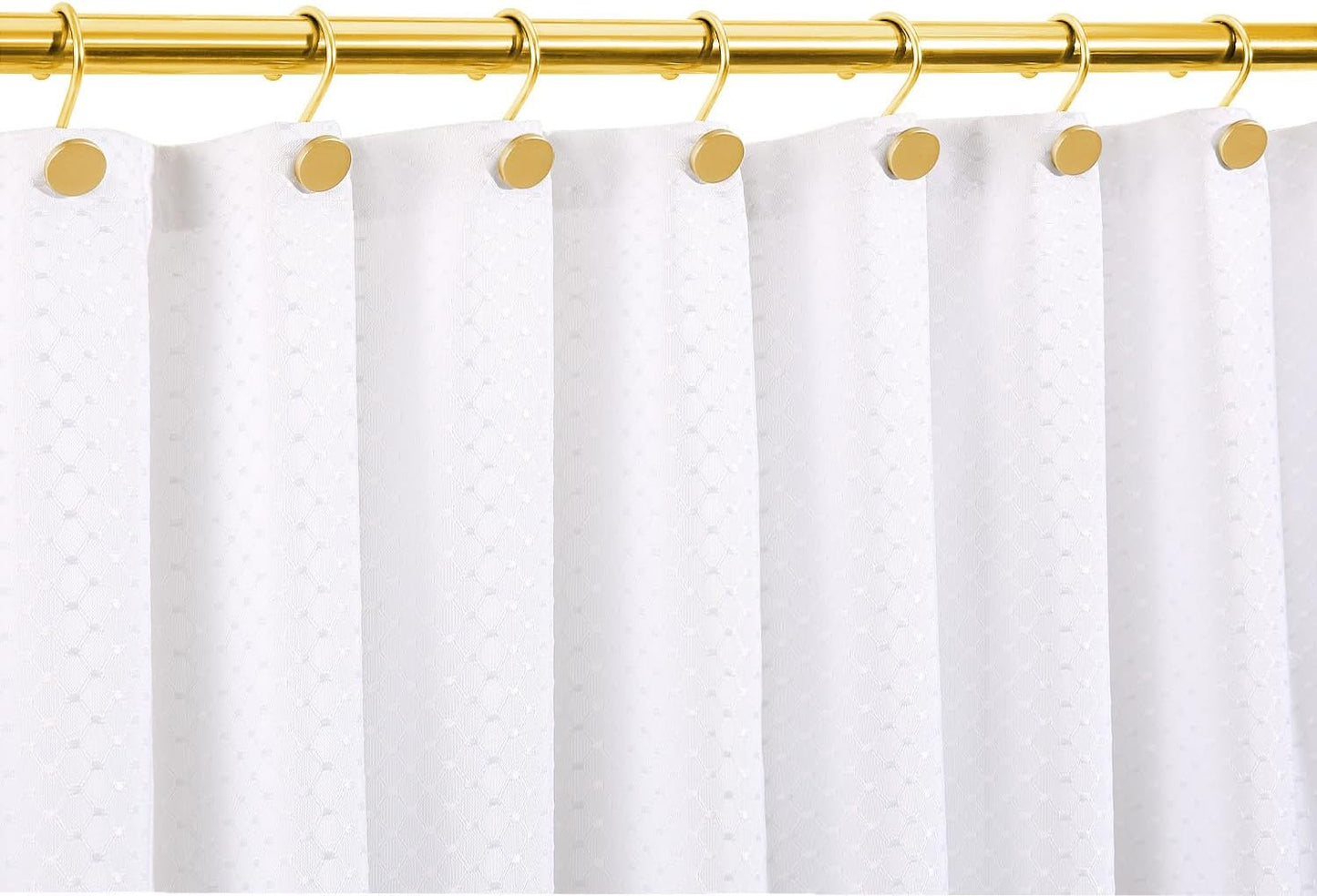 CHICTIE Gold Shower Curtain Hooks, Rustproof Shower Curtain Rings for Bathroom, Metal Shower Hooks for Shower Curtain Rod, Modern Decorative Shower Curtain Hangers Set of 12, Round Heavy Duty Design