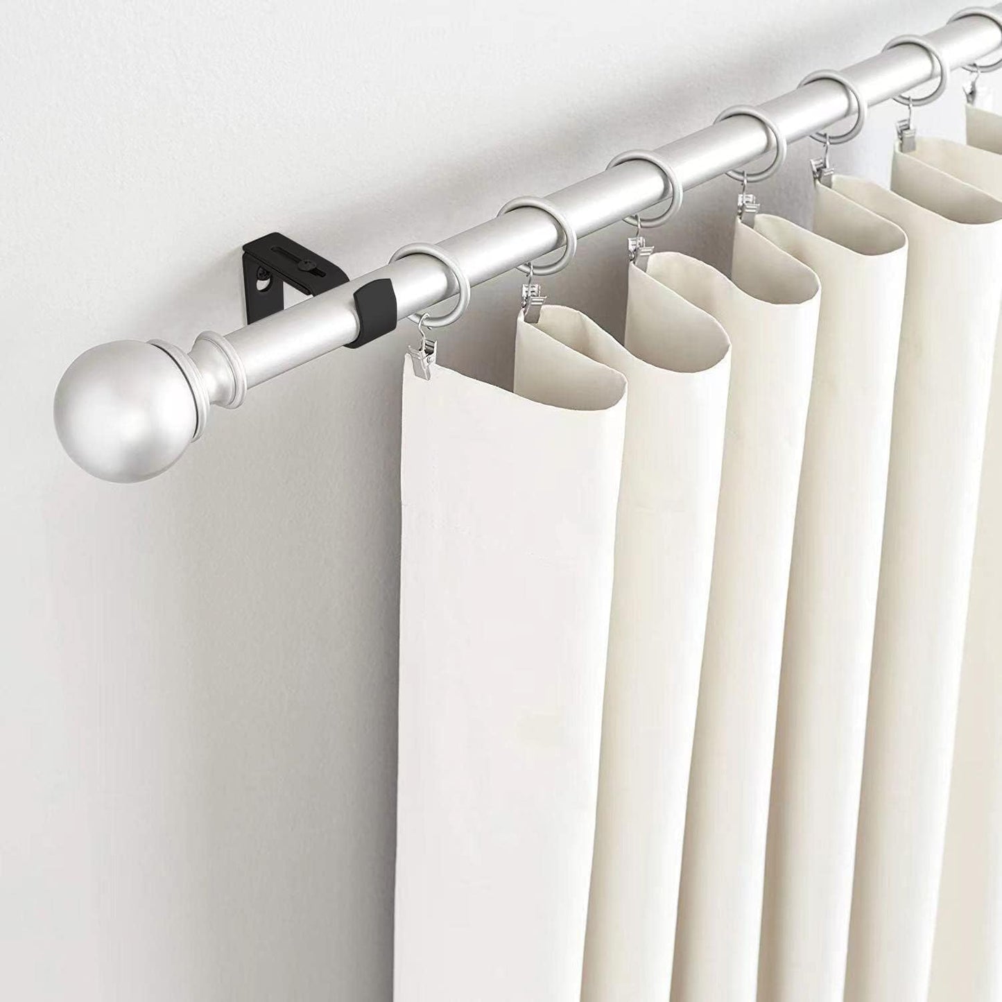 Premium Curtain Rod Brackets - 2 Pack Adjustable Wall Mounts, Curtain 