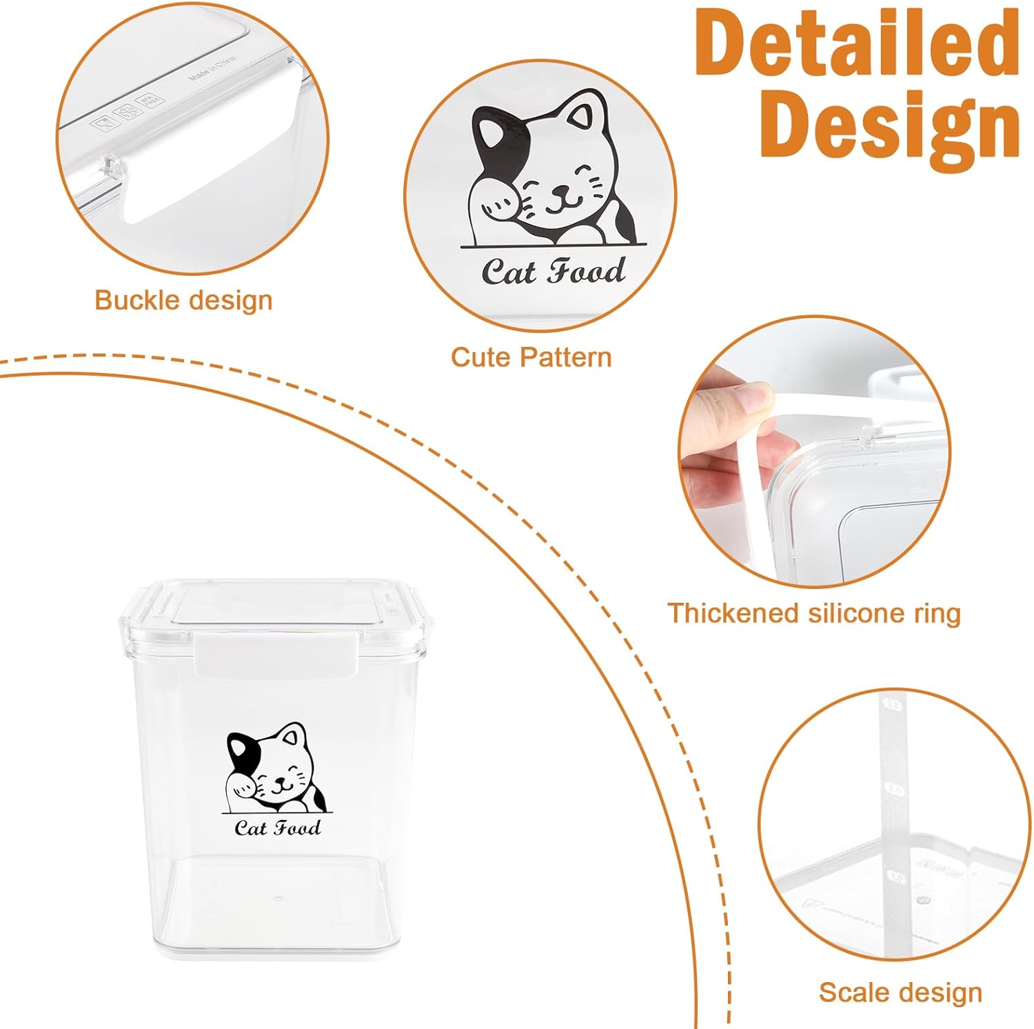 Cat Food Storage Container|Airtight Cat Food Container with Spoon |5.8