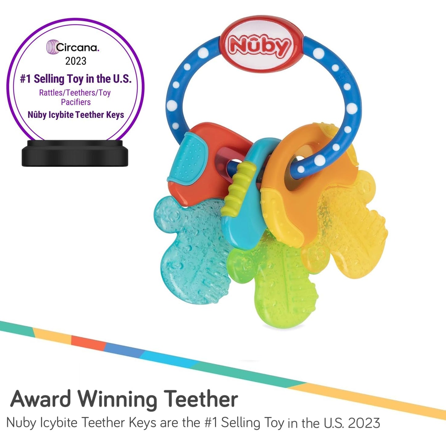 Nuby Ice Gel Teether Keys - Silicone Soothing Baby Teether Toys for In