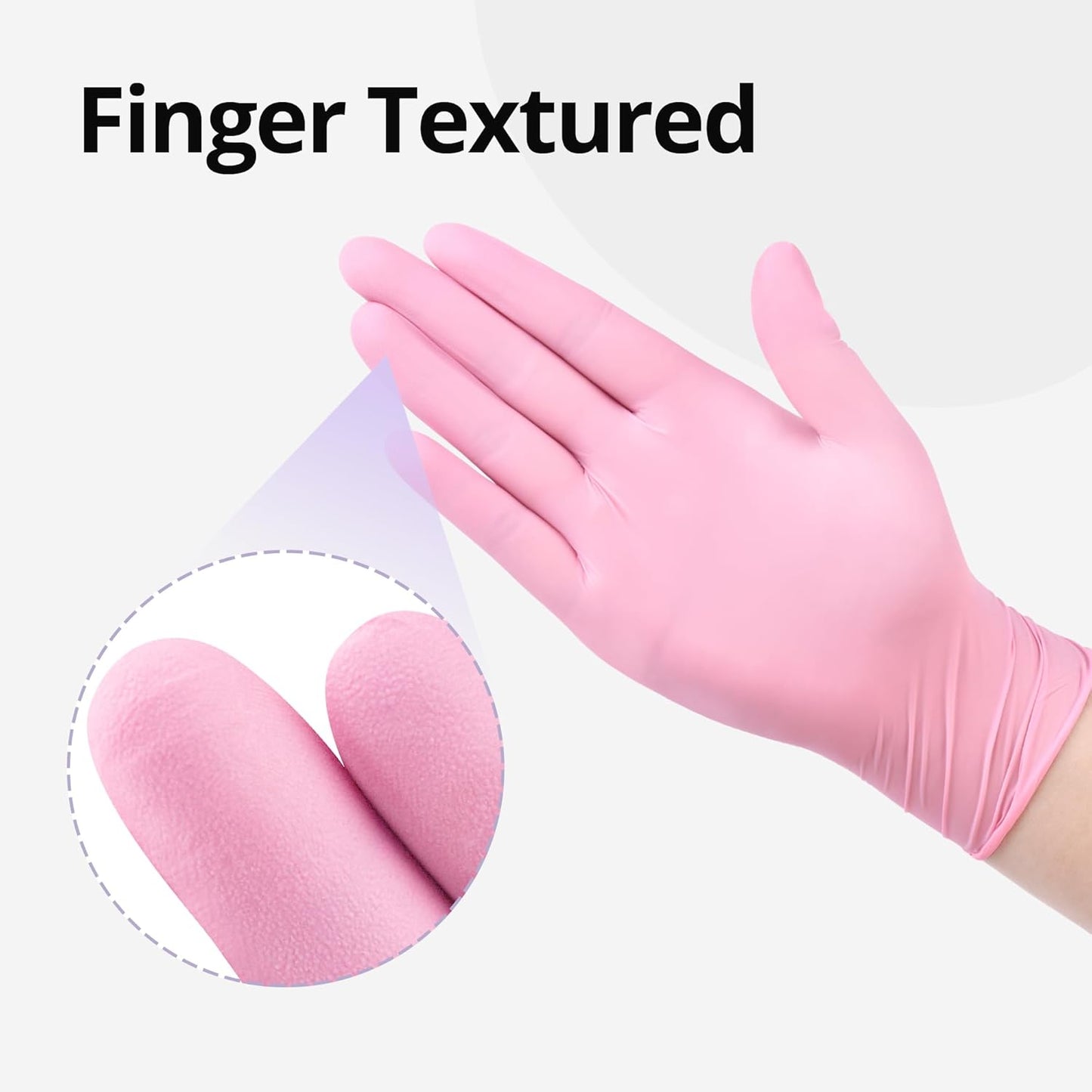 Nitrile Exam Gloves, 4 Mil, Cherry Blossom, Food Safe Gloves Disposabl