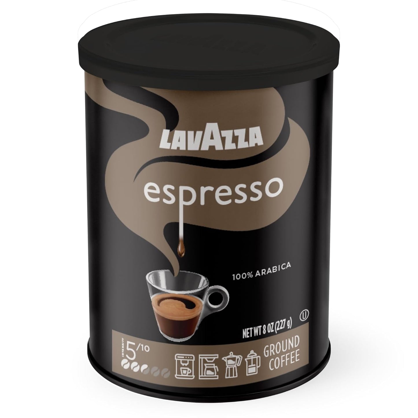 Lavazza Espresso Ground Coffee, Medium Roast, 100% Arabica, 8 oz Tin (Pack of 4)