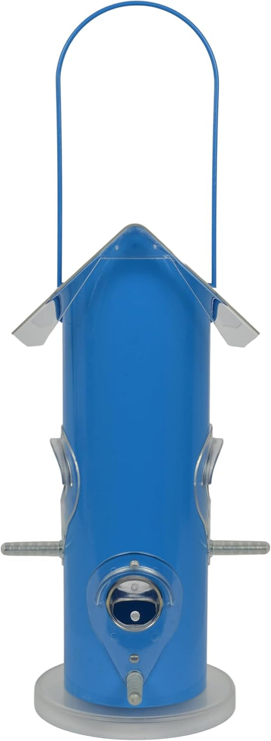 Supa Rutland Wild Bird Seed Feeders, Suitable for Seed and Sunflower Hearts, 4 Port Feeder, Finished in Summer Blue.
