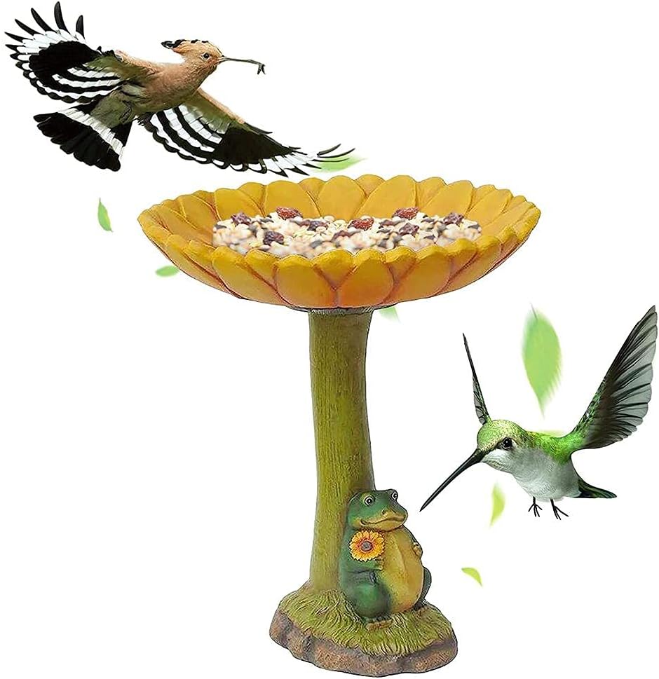 Statue Bird Feeder Garden Decor, Cute Resin Bird Table Ornament for Home Decoration, Prop, Vintage Shop, Retro Shop (1)