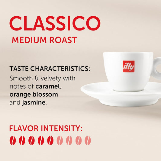 Illy Classico Ground Espresso Coffee, Medium Roast Roast With Notes Of Chocolate & Caramel, 100% Arabica, 8.8 Ounce (Pack Of 1)