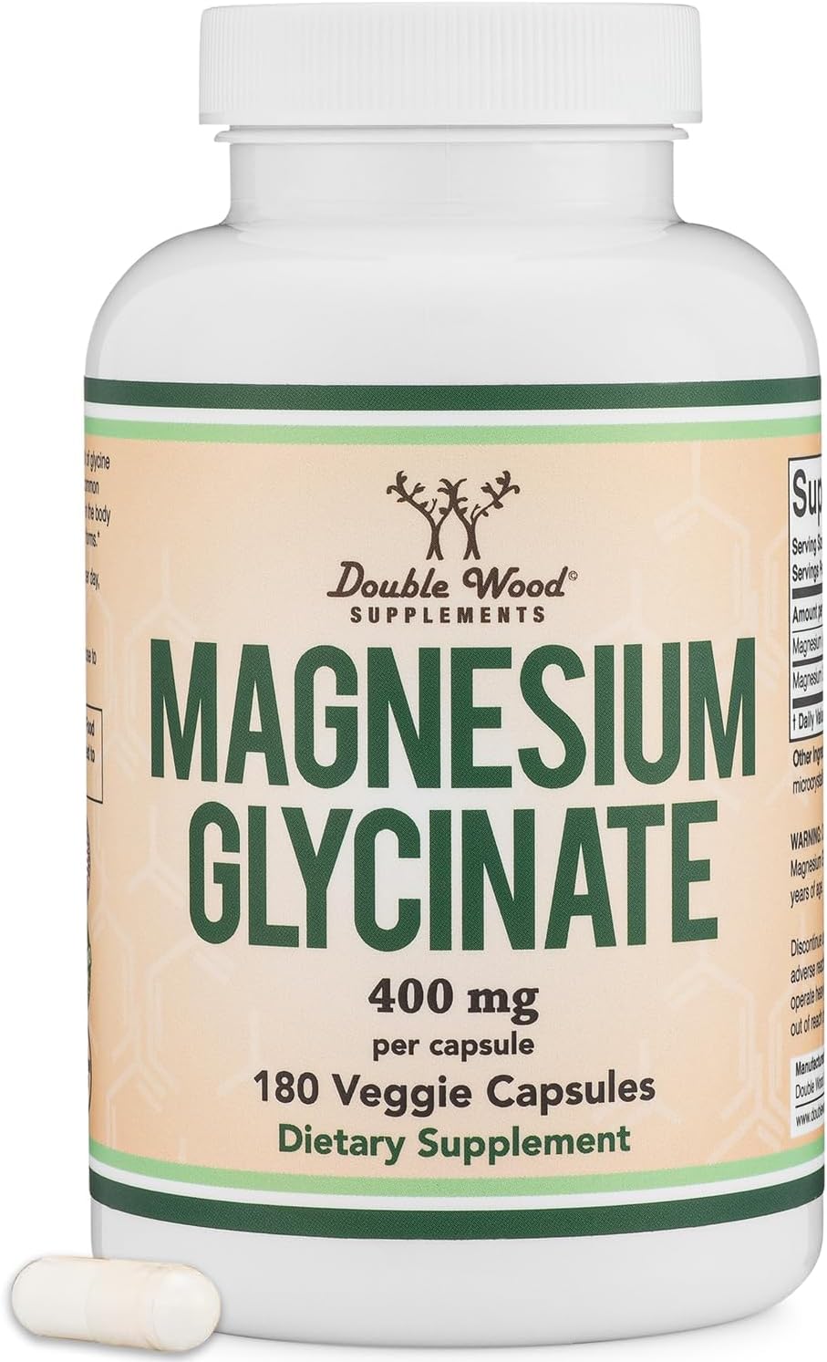 Magnesium Glycinate 400mg | 180 Capsules | Sleep, Muscle, & Heart Supp