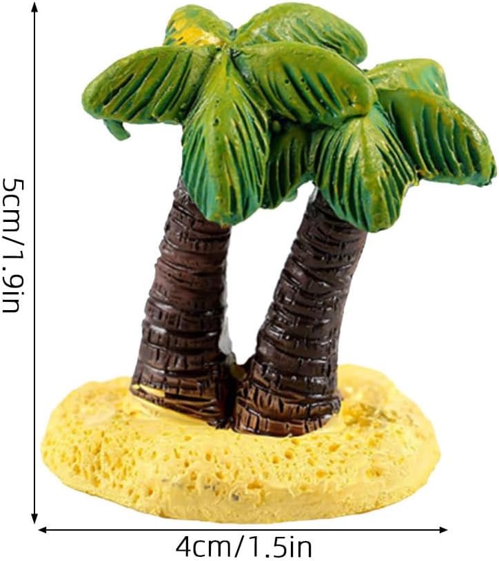ibasenice Miniature Coconut Tree Micro Landscape Ornament 1.96X1.57X0.39In Resin Palm Tree Decoration for Cake Toppers Desk Decor and Tropical Microlandschaft Scenes