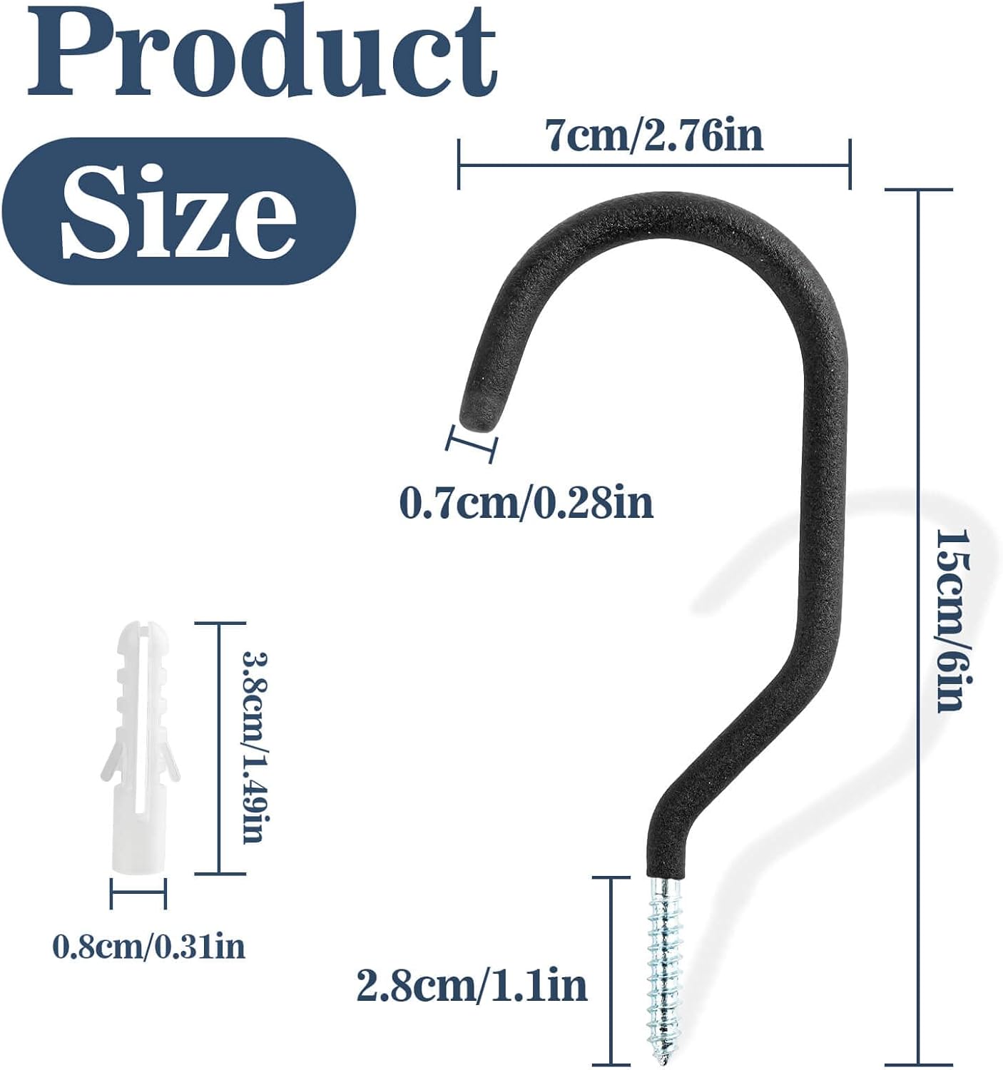 MAQIHAN 10 Heavy Duty Wall Mount Storage J Hooks - Bicycle & Ladder Hangers, Garden Yard Tools Organizer