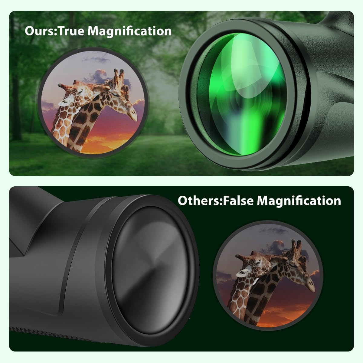Monocular Telescope 80 x 100 High Powered Monoculars for Adults with Tripod, Monocular for Smartphone Suitable for Bird Watching Larger Vision Monoculars for Adults with BAK4 Prism & FMC Lens Green