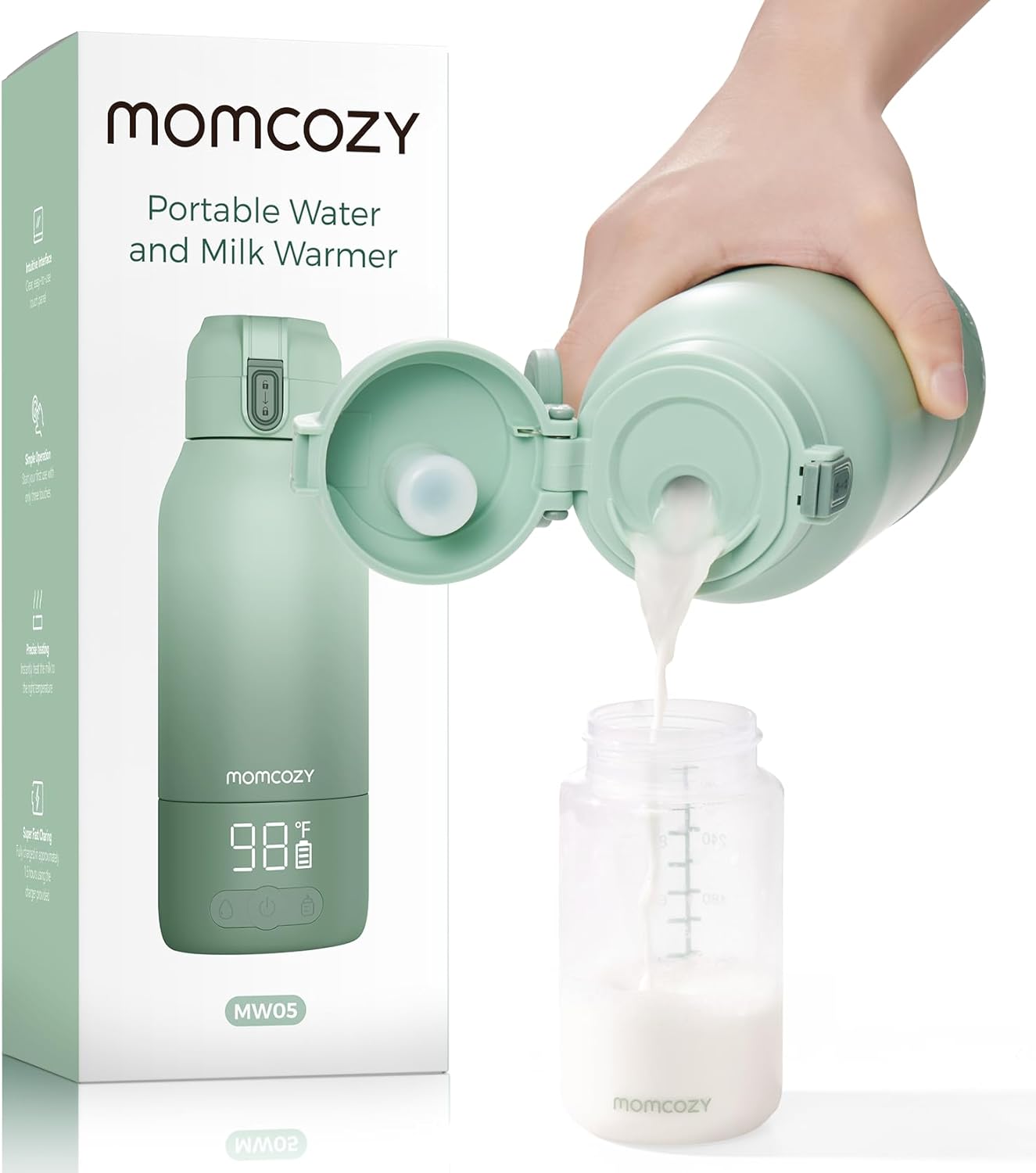 Momcozy Portable Bottle Warmer for Travel – Dual Heating Modes for Bre