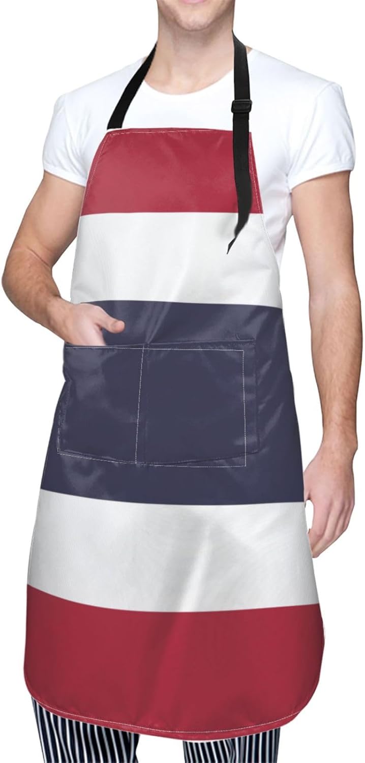 Thailand Flag print Waterproof chef's apron with pocket apron for kitc