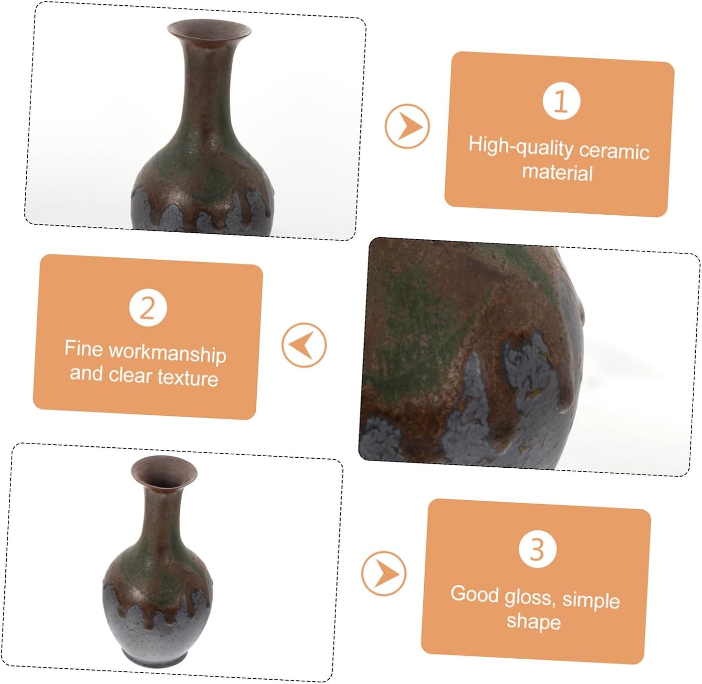PRETYZOOM 1 PC Ceramic Vase Wedding Decoration Indoor Planter Pots Desktop Floral Vase Astetic Room Decor Flower Vases House Plant Pots Tabletop Vase Flower Arrangement Ceramics Hydroponics