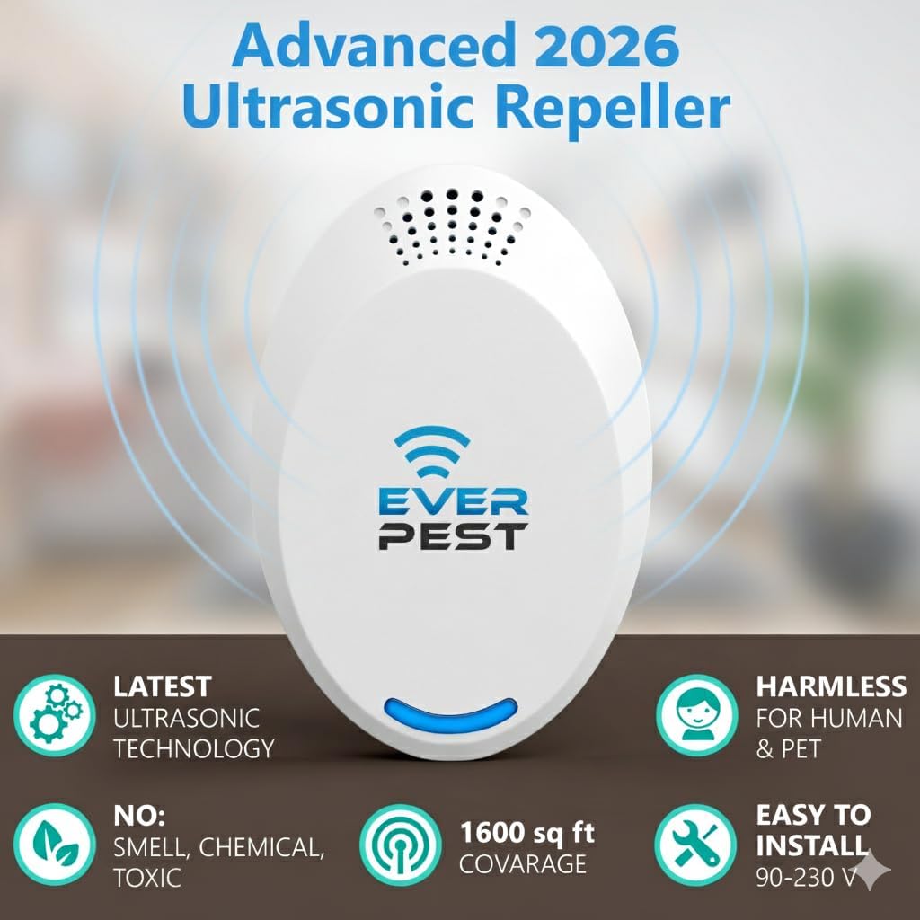 Ultrasonic Pest Repeller (2-Pack) Plug in Flea Rat Roach Mosquito Cock