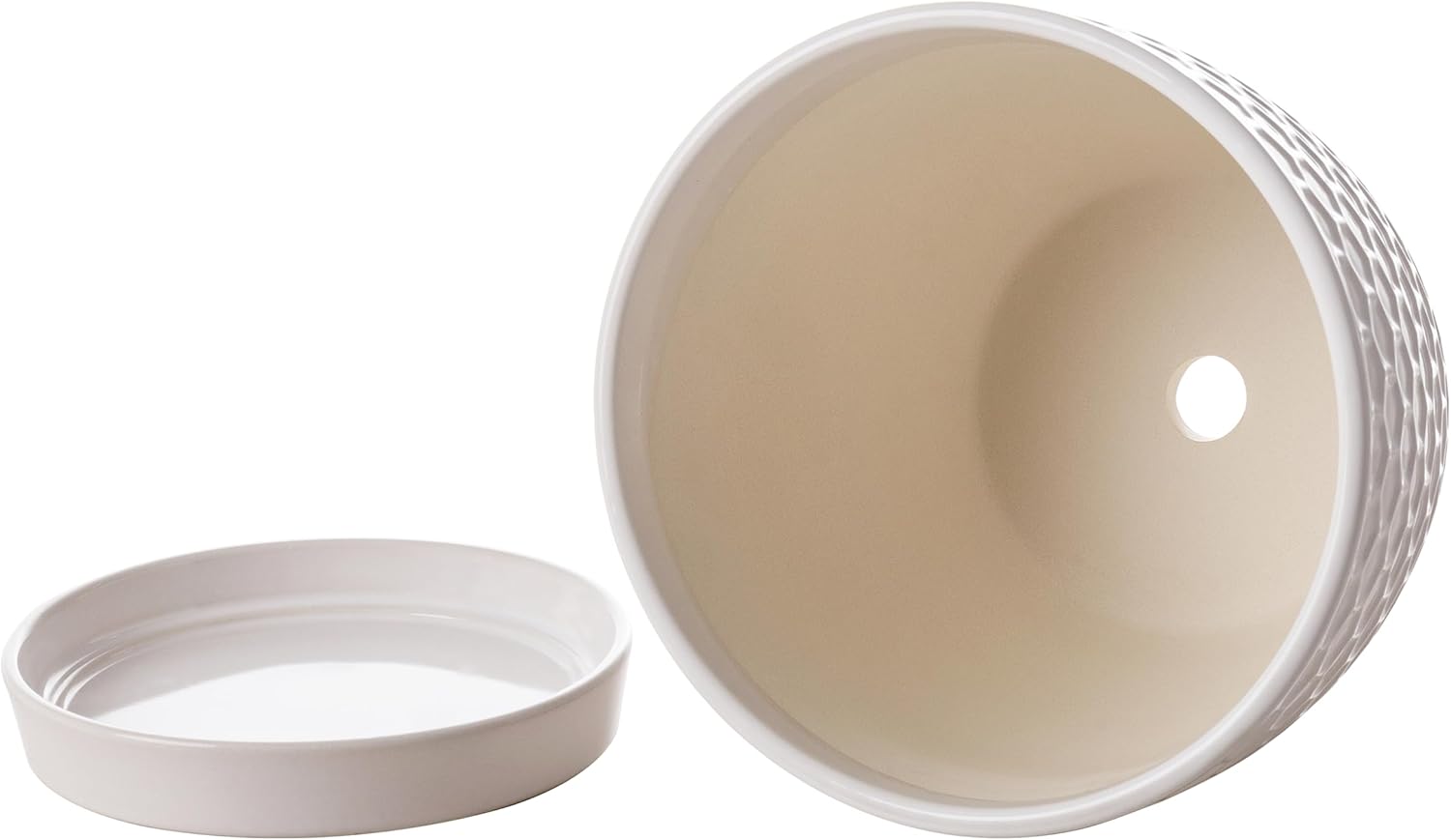 Docrin Ceramic Plant Pots Set of 2 (6.6"+5.5"), High-Fired Clay Indoor