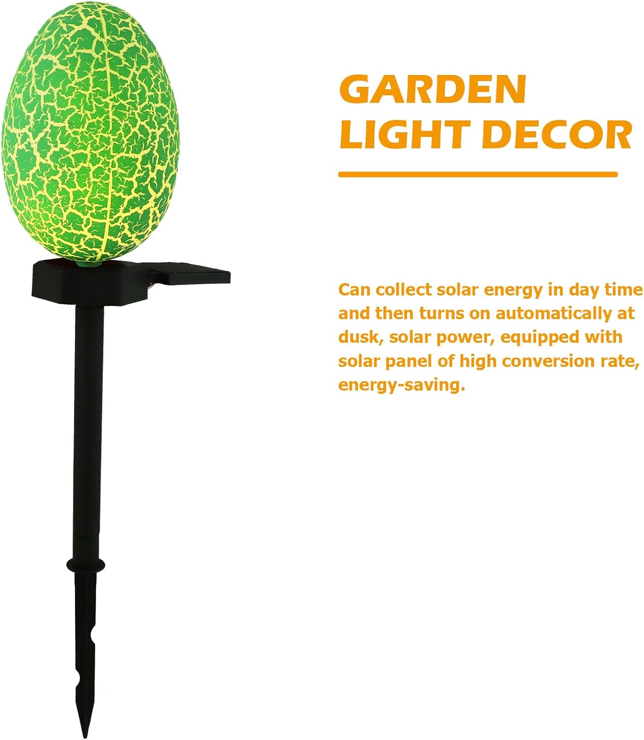 Solar Easter Egg Yard Light Outdoor Garden Solar Lamp LED Crackle Shell Landscape Decor Green Stake Light for Holiday Patio Lawn