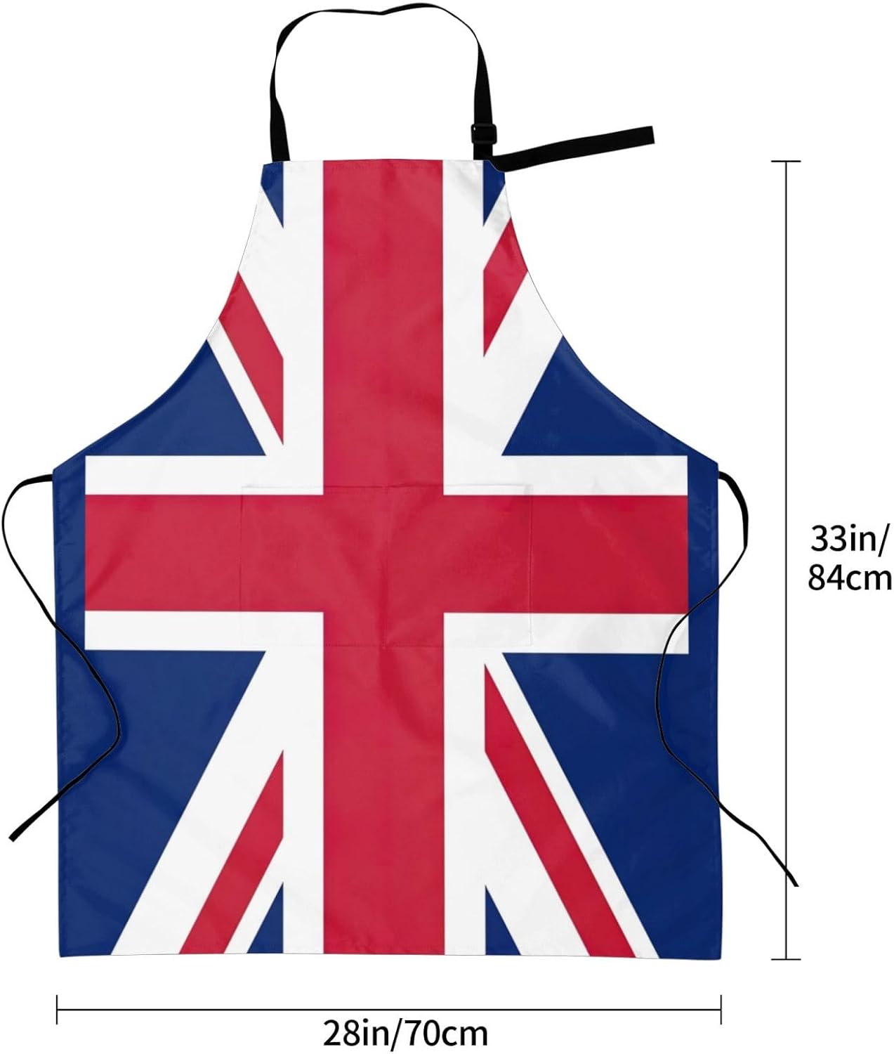UK Flag print Waterproof apron with pocket adjustable cooking apron for adult kitchen bibs to bake
