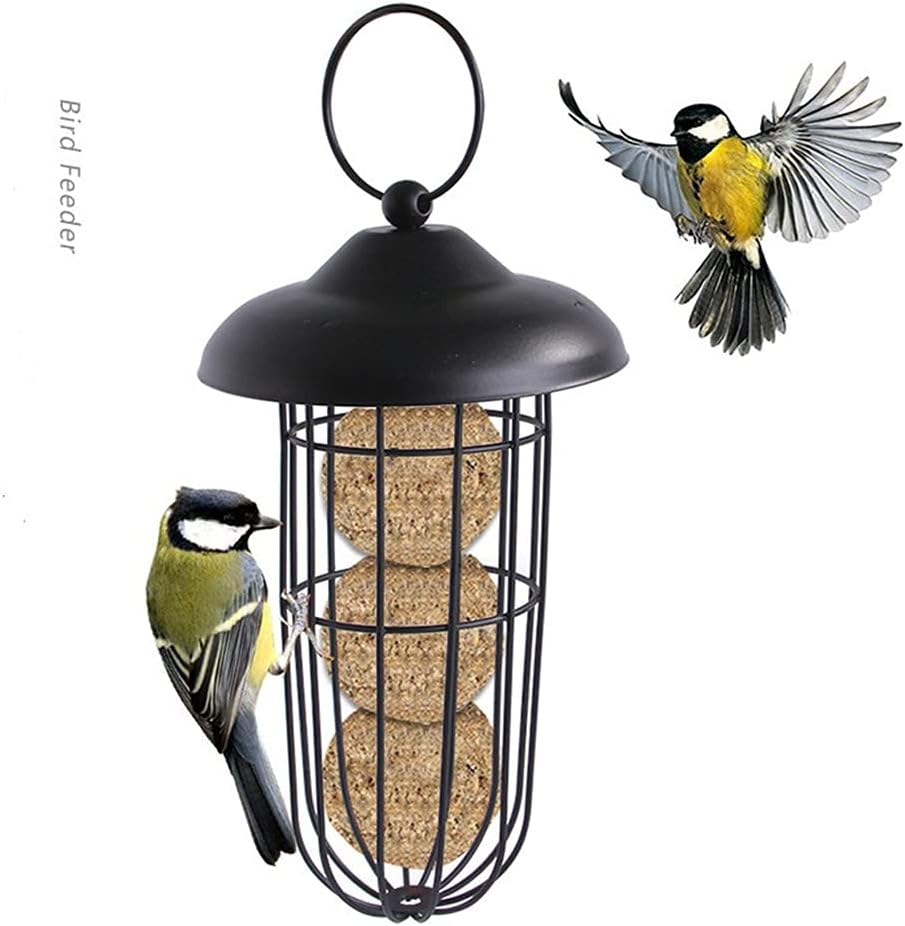 Bird Feeder Outdoor Feeding Portable Plastic Products Park Garden Tree Containers Metal Bird Feeders Balcony Pet Products (Color : Black)