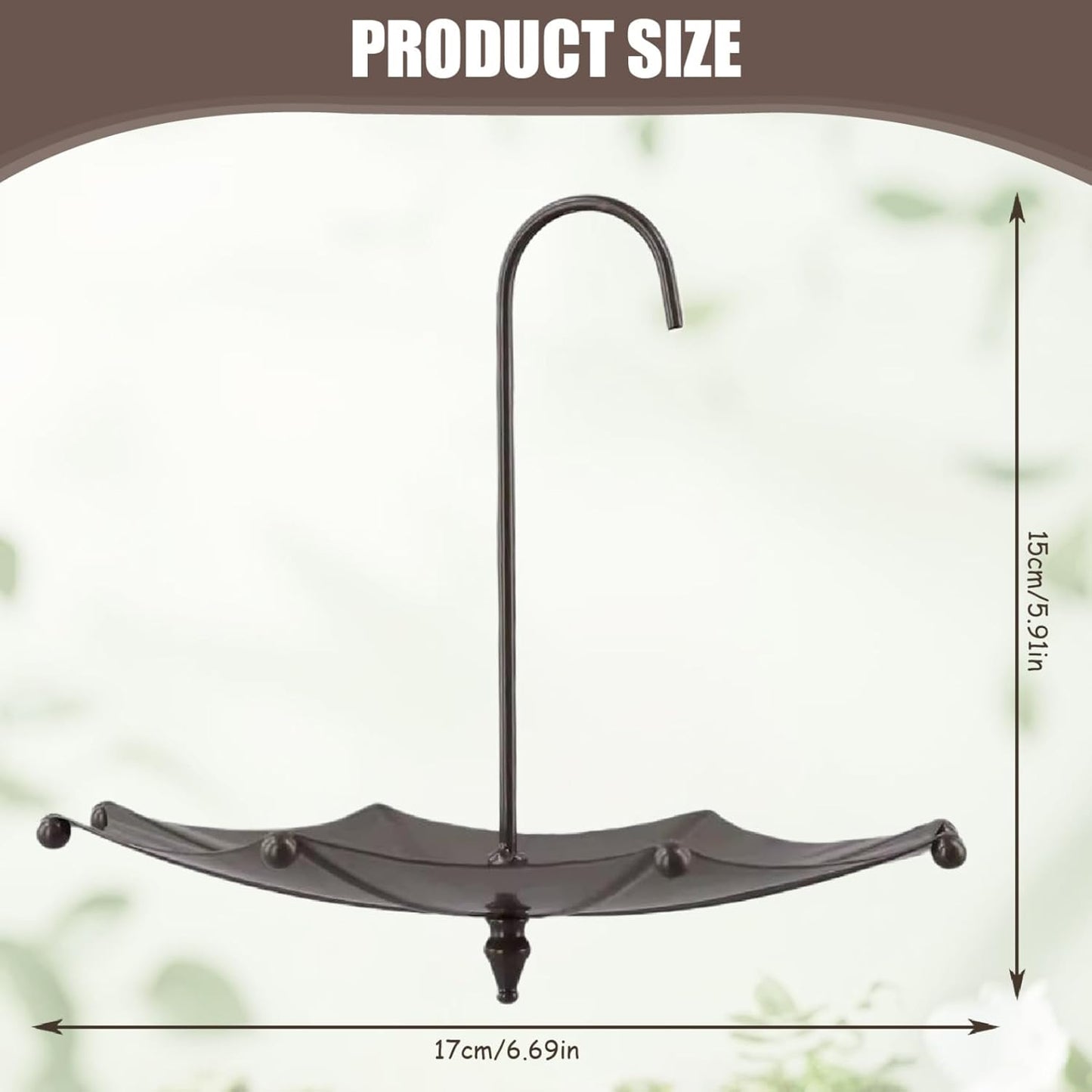 Umbrella Shaped Hanging Bird Feeder, Decorative Iron Feeding Station for Outdoor