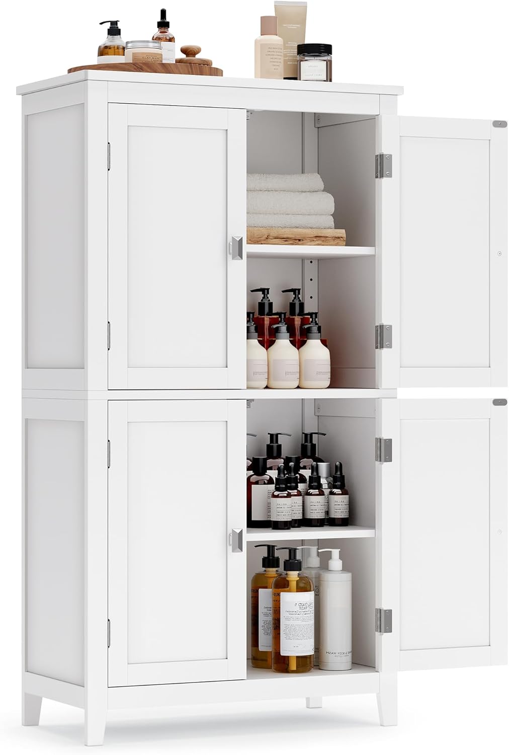 VASAGLE Floor Storage Cabinet, Freestanding Storage Unit with 4 Doors,