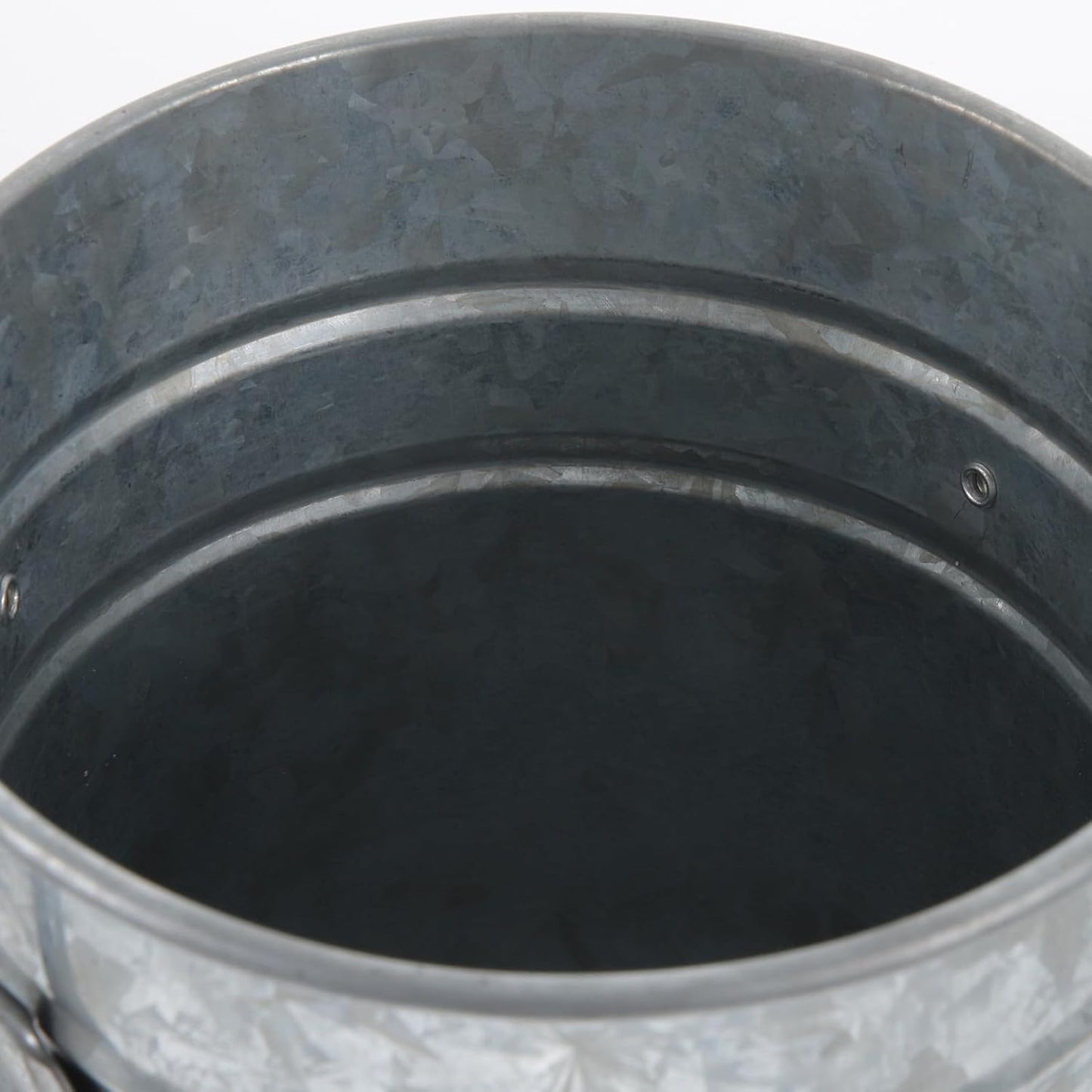 2 Pcs Retro Metal Iron Bucket Flower Vases with Handles, Vintage Rusti