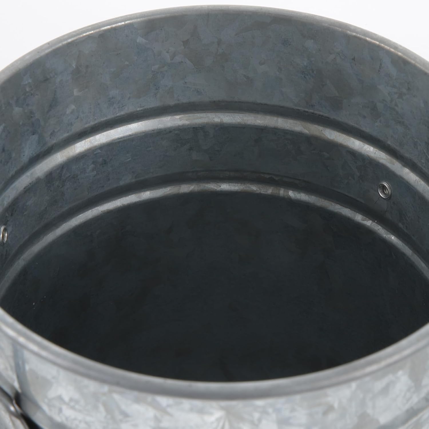 2 Pcs Retro Metal Iron Bucket Flower Vases with Handles, Vintage Rusti