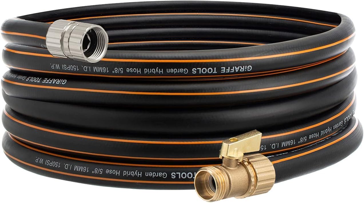 Giraffe Tools Hybrid Garden Hose 35ft x 5/8", Male and Female Fittings