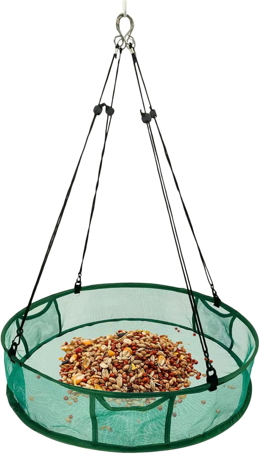 Bird Feeder, Weatherproof Food Holder, Adjustable Hanger Bird Feeder for Hummingbirds Chickadees Finches, Outdoor Accessory for Garden Yard Patio Porch Pathway Tree Balcony