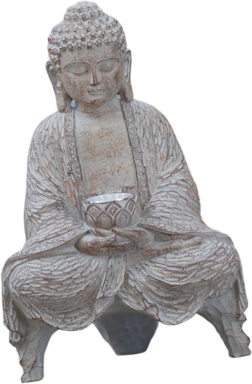 Home Buddhas Statue Solar Power Flickering LED Garden Light Meditations Buddhas Figures Spiritual Room Decorations Solar Buddhas Statue