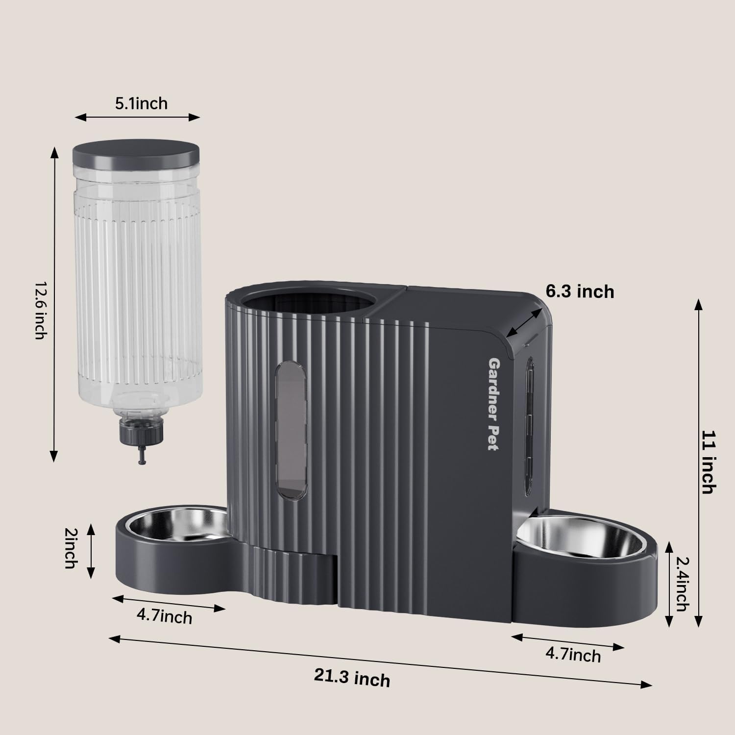 Gardner Pet Automatic Gravity Cat Food Feeder and Water Dispenser Stai