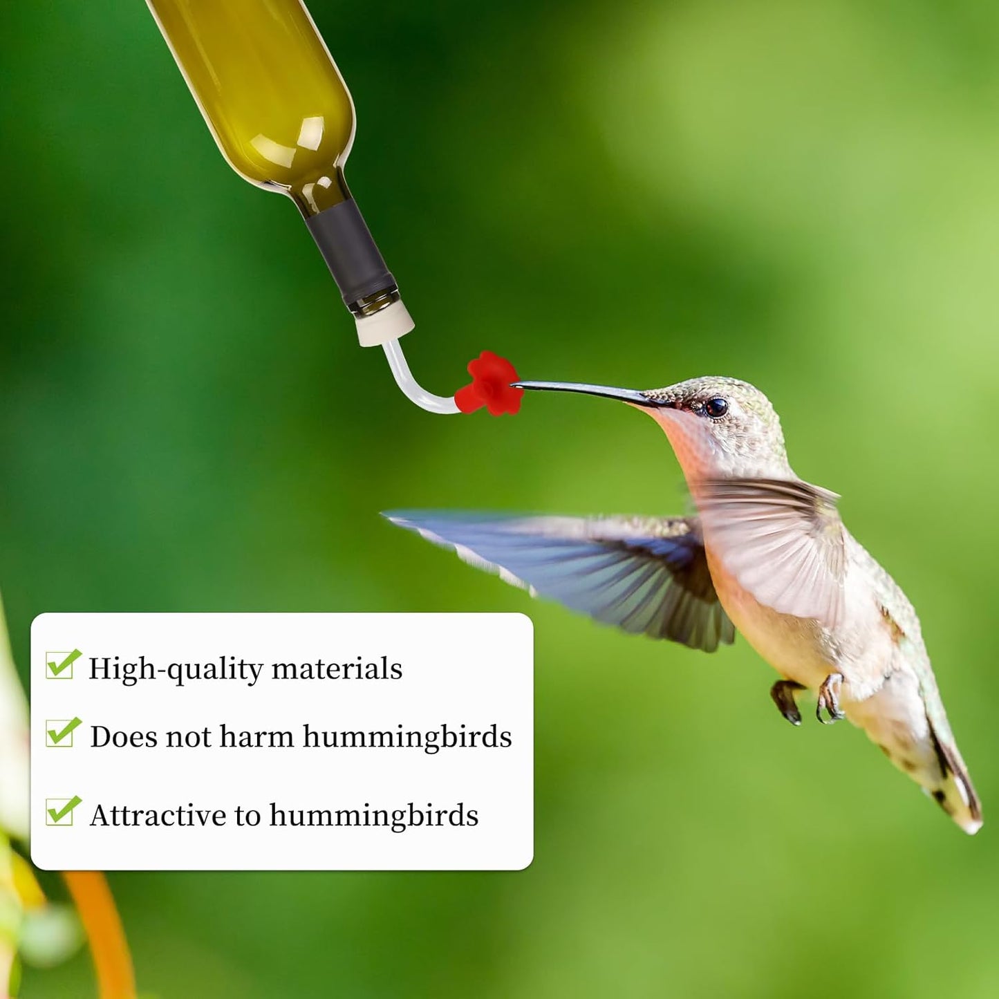 3PCS Hummingbird Feeder Parts, Humming Bird Feeder Replacement Parts, Comes with 20PCS Hummingbird Flowers and 2PCS Brushes, Suitable for DIY to Make Your Own Bird Feeder