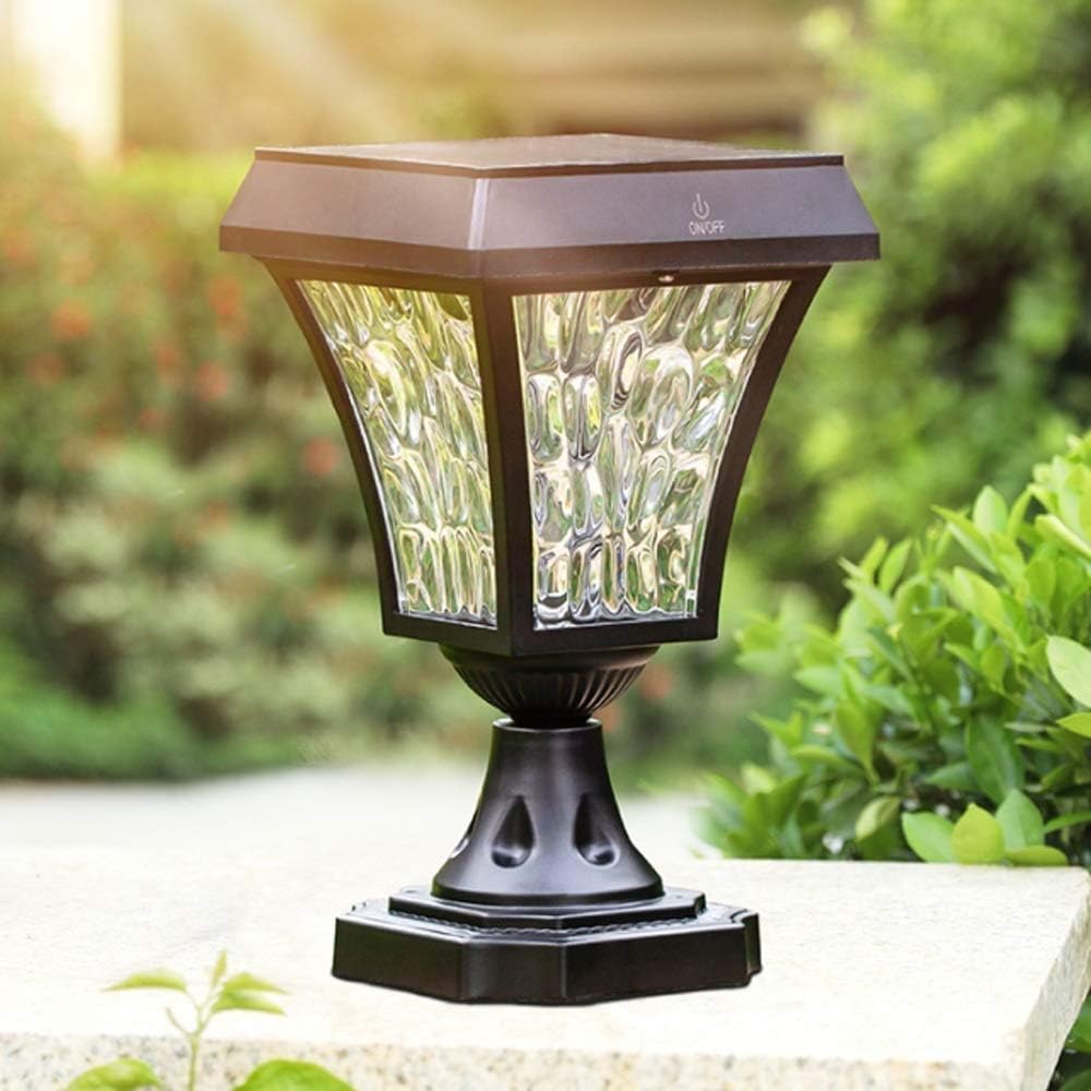 Creative Solar Pillar Light Outdoor Home Waterproof Garden Wall Modern Simple Villa Fence Gate Post Patio Porch Street Lantern Column Lamp Decoration