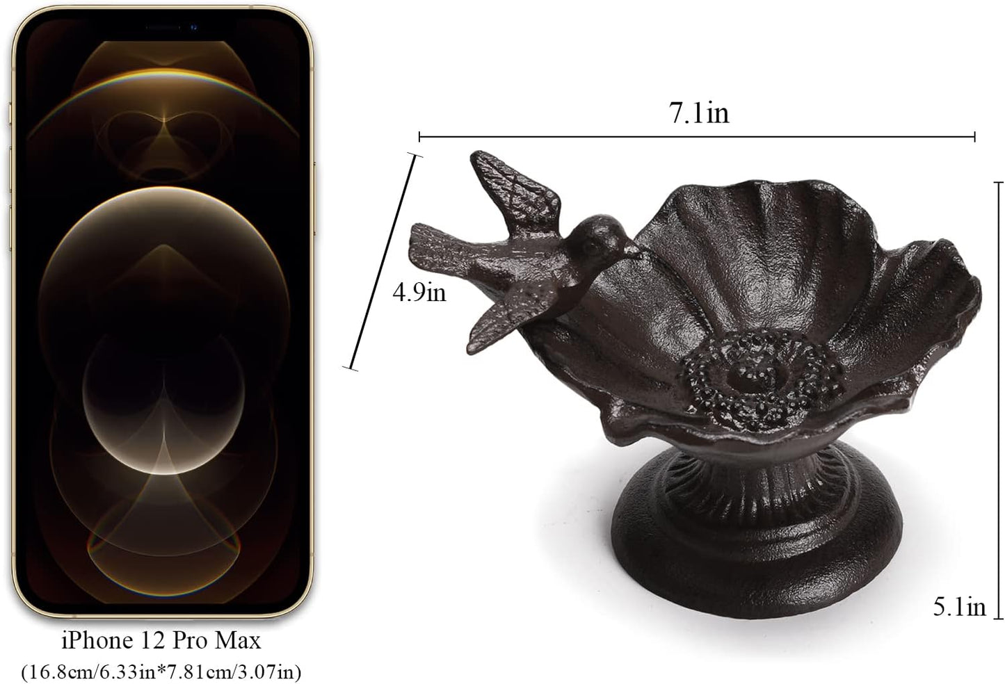 BRASSTAR Cast Iron Bird Feeder Rustproof Lotus Leaf Shape Bird Bath for Outdoors Patio Yard Garden Villa Decoration TQGJPT171