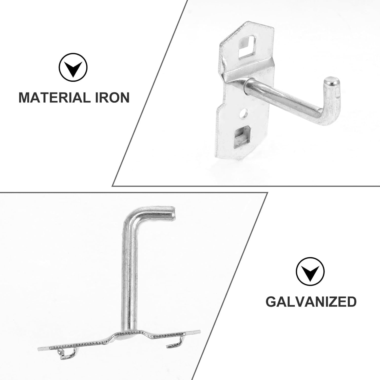 BESTOYARD 10pcs Heavy Duty Metal Wall Mount Tool Organizer Hooks 50mm 