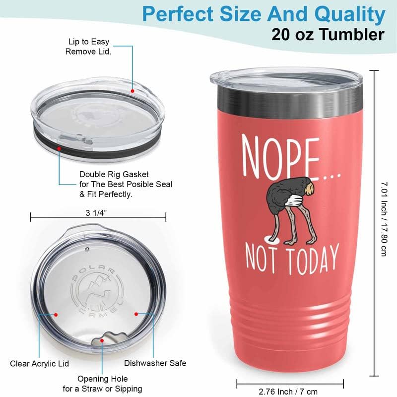 Bird Lover Coral Edition Viking Tumbler 20oz - Nope not Today - Hummin