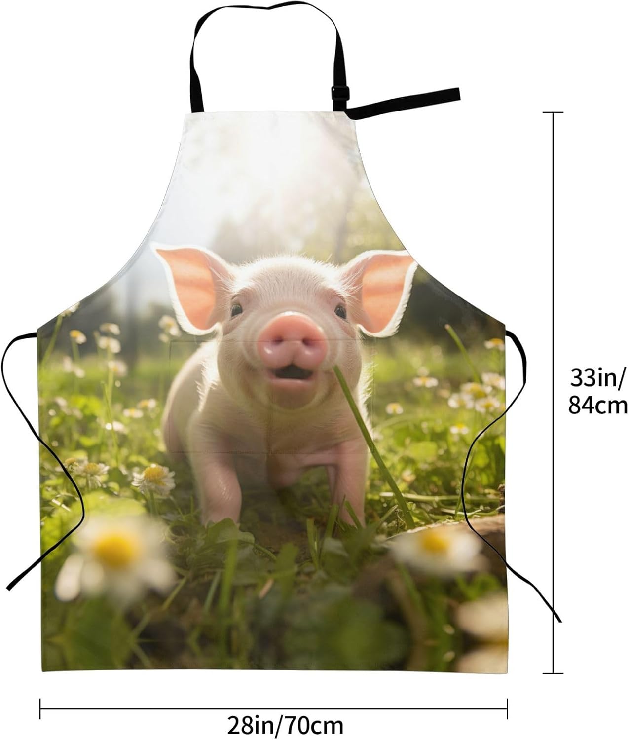 piggy print Waterproof apron with pocket adjustable cooking apron for adult kitchen bibs to bake