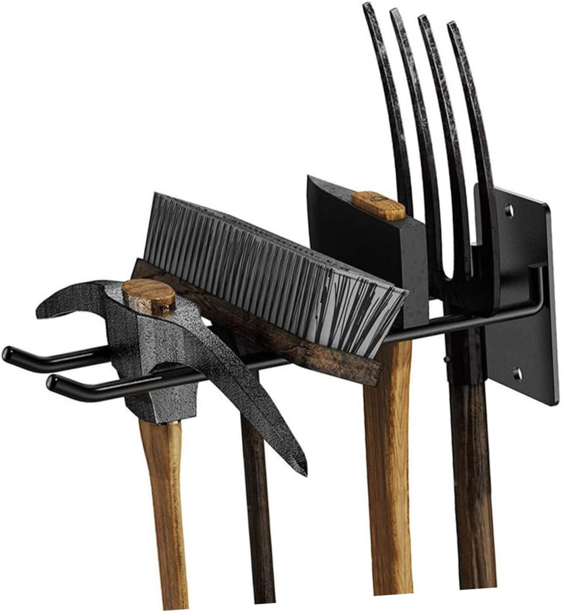 Milisten 2pcs Wall Mounted Garden Tool Organizer Heavy Duty Iron Rake 