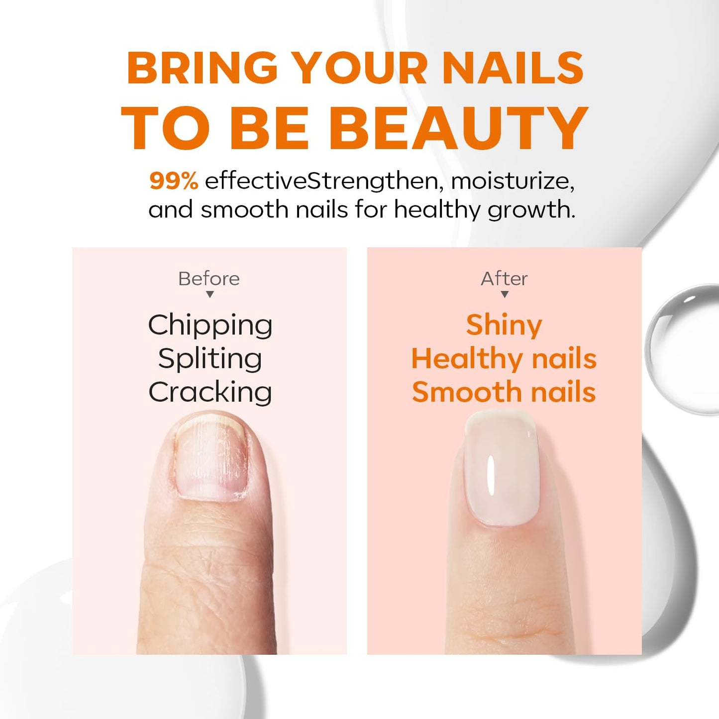 modelones Nail Strengthener, Milky White Nail Polish Nail Repair for D