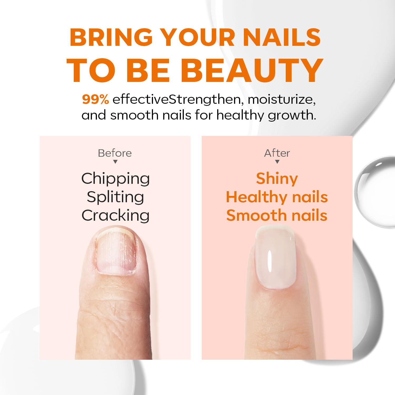 modelones Nail Strengthener, Milky White Nail Polish Nail Repair for D