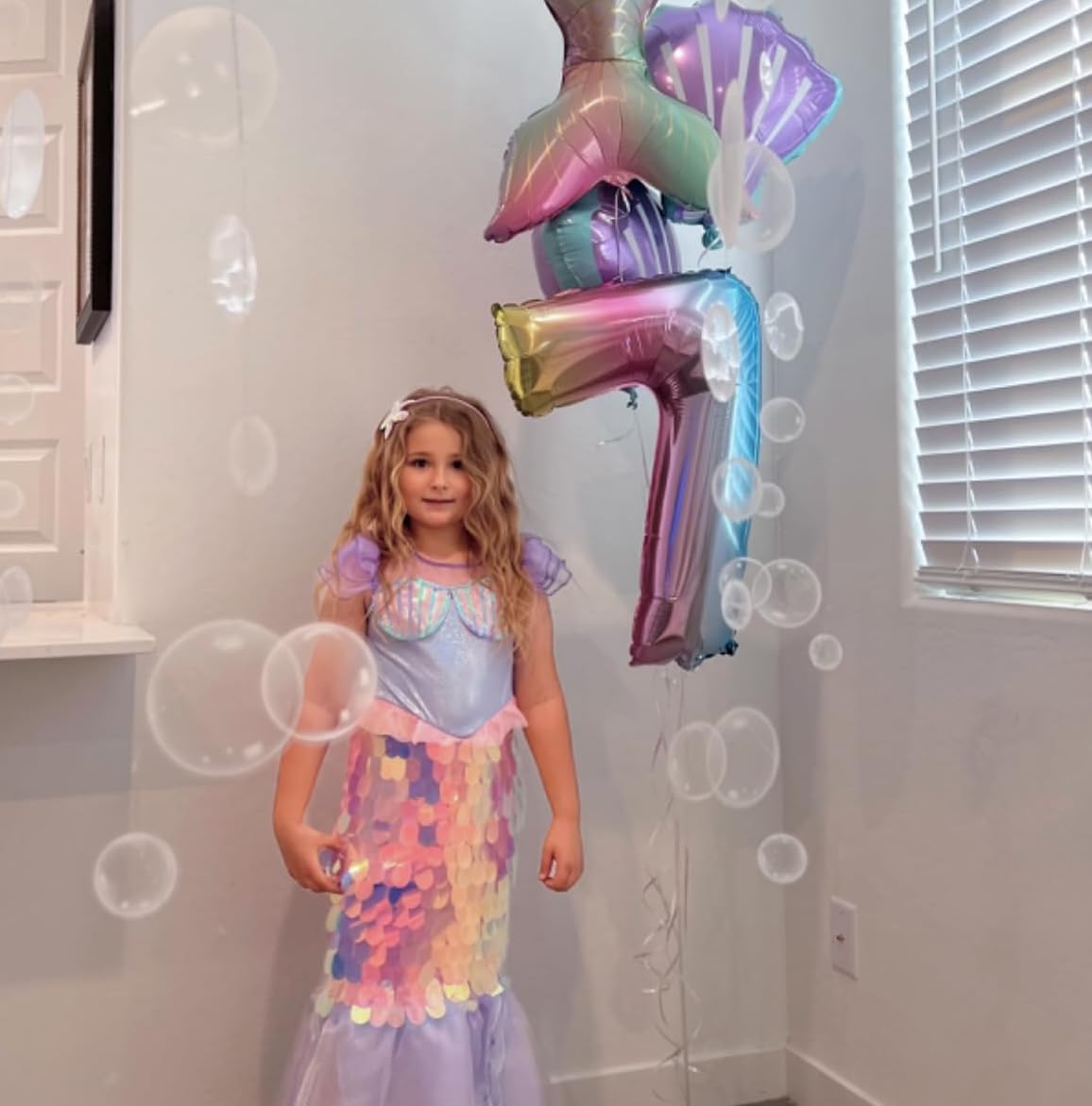 Decor365 Under the Sea Party Decorations White Bubble Garlands Little Mermaid Birthday Decorations Bday Hanging Streamer Beach Banner Decor Underwater Backdrop Kids Ocean Party Supplies