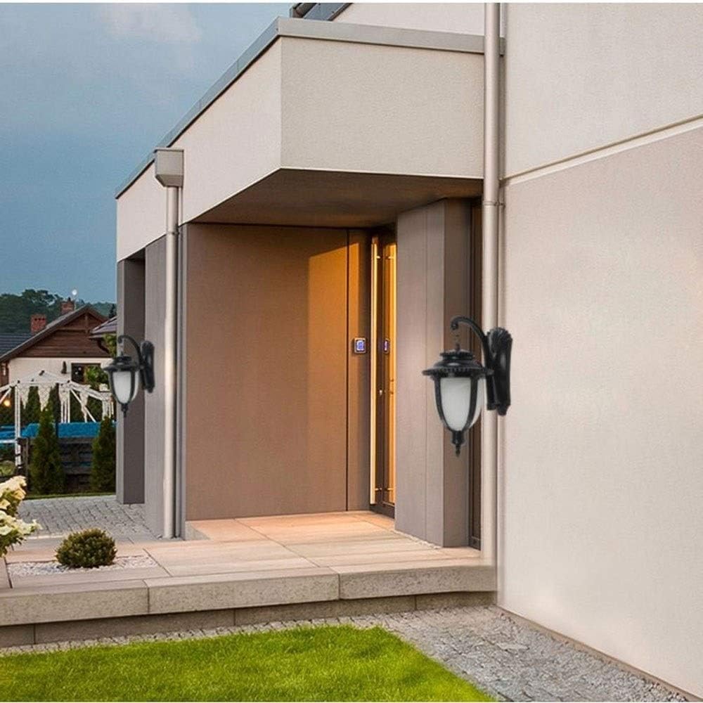 European Antique Metal Outdoor Wall Lamp Antirust Rainproof Die Casting Aluminum Seed Water Grain Frosted Glass Lantern External Garden Gate Landscape Light Balcony Sconce