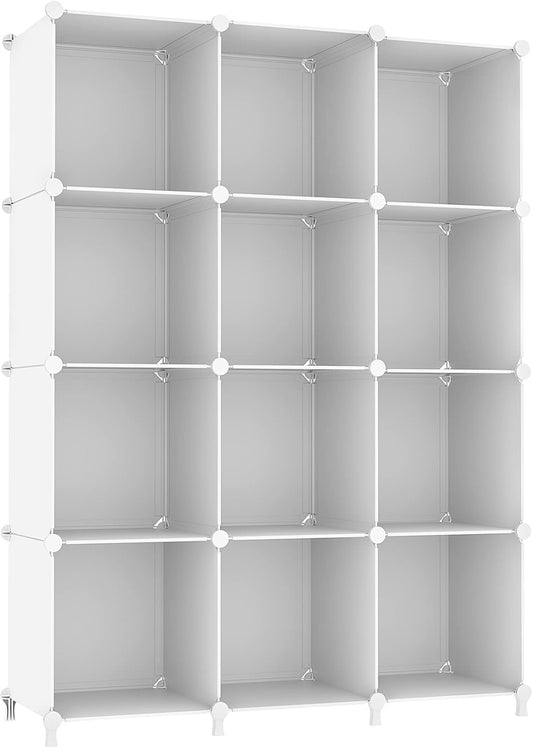 AWTATOS Cube Storage Organizer Storage 12 Cube Bookshelf DIY Plastic C