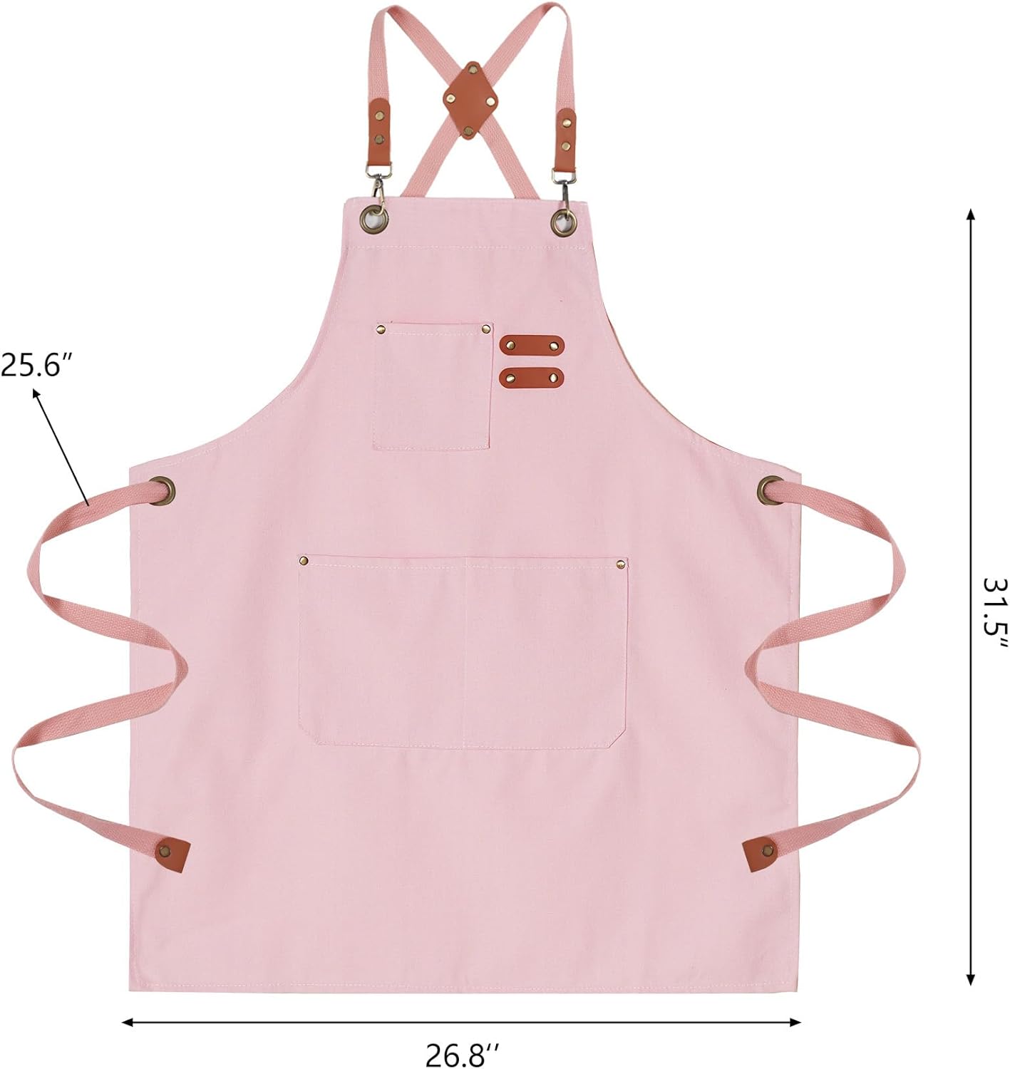 Chef Aprons for Men Canvas Apron with Large Pockets and Adjustable Nec