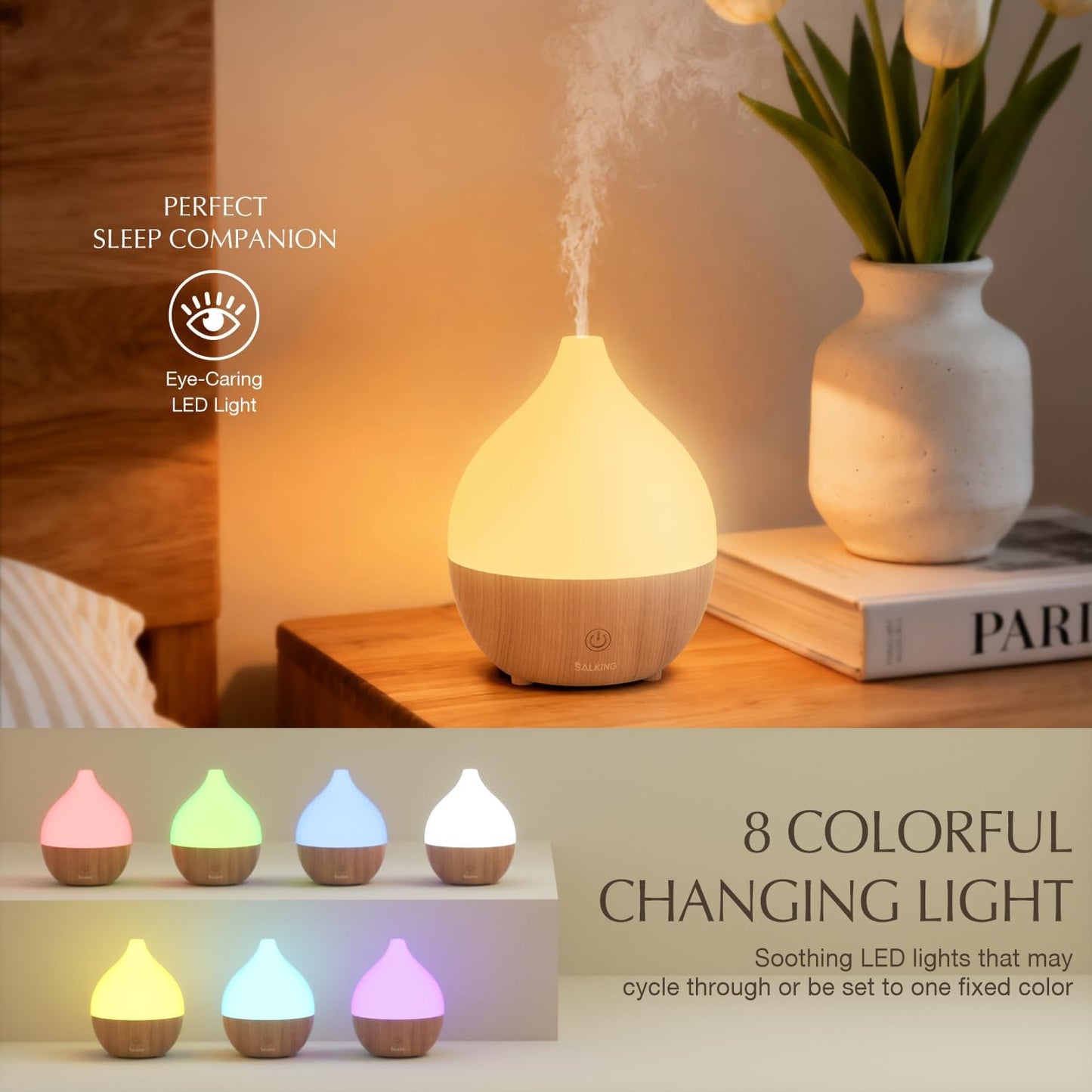SALKING Essential Oil Diffuser, 100ml Small Aromatherapy Diffuser with