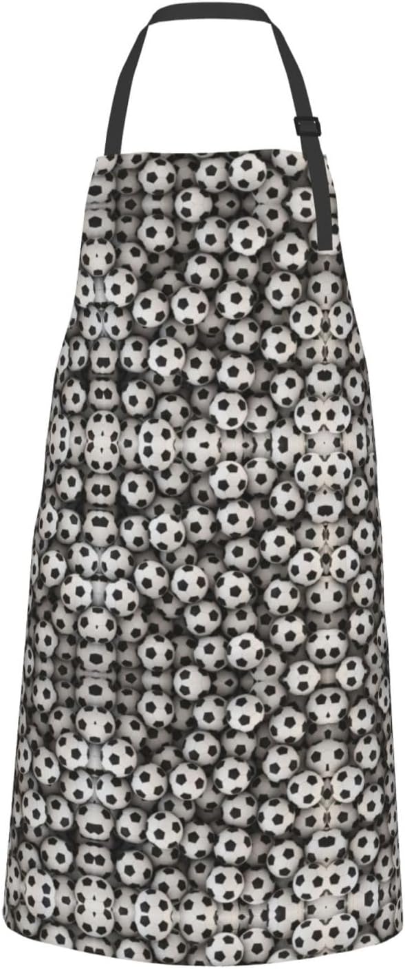 Soccer Sea print Waterproof apron with pocket adjustable cooking apron for adult kitchen bibs to bake