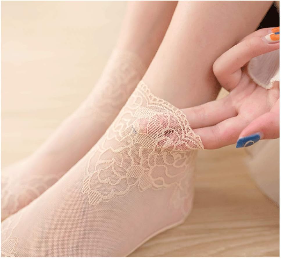 Lace Ankle Socks For Women - 5Pairs ruffle socks women - Fishnet Ankle