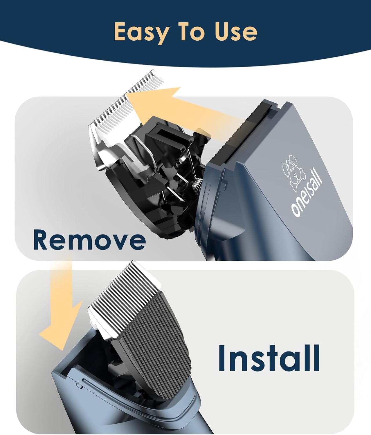 oneisall Quiet Cat Clippers for Matted & Long Hair, 2-Speed Cordless P