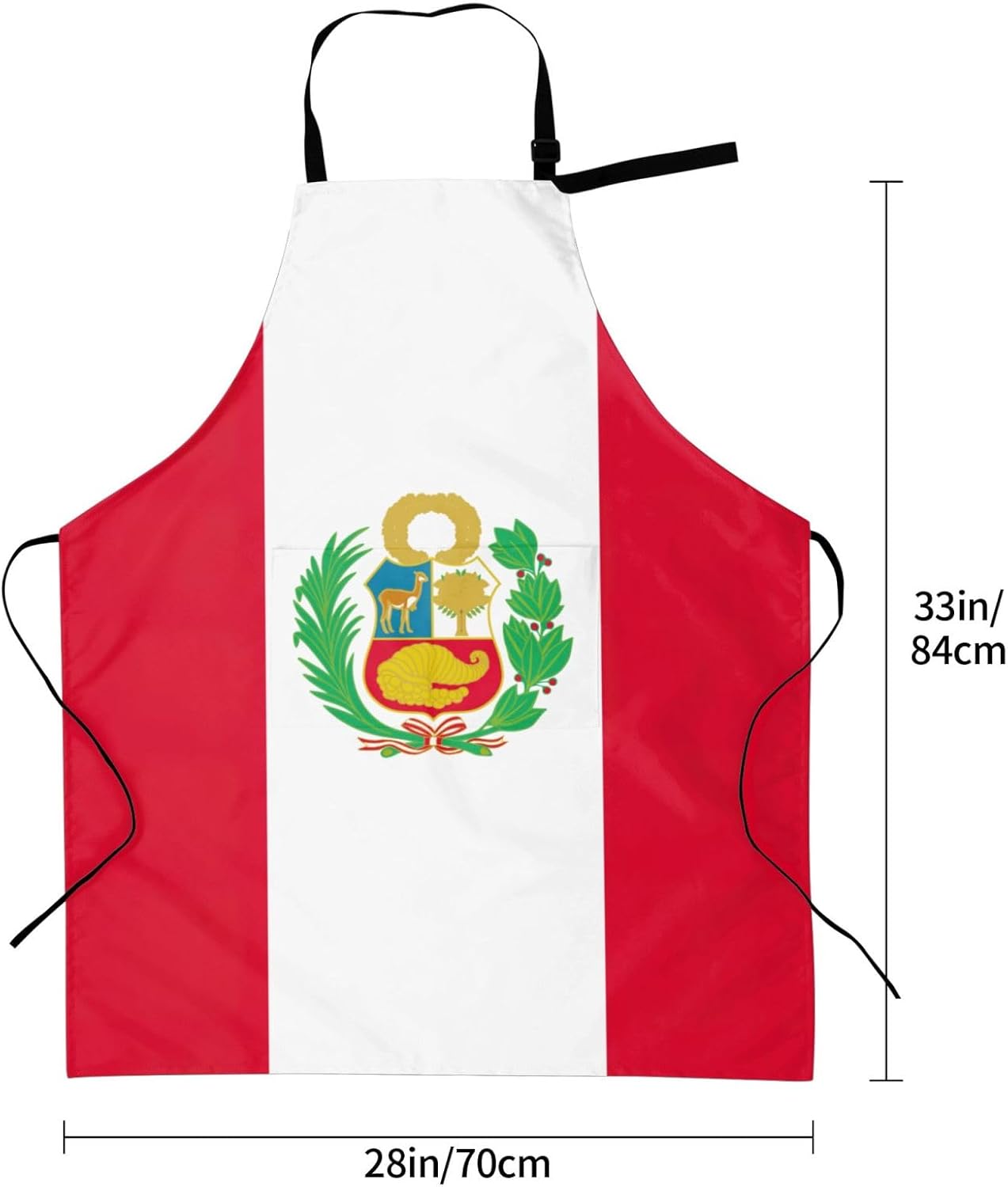 Flag of Peru print Waterproof chef's apron with pocket apron for kitchen cooking baking barbecue and gardening